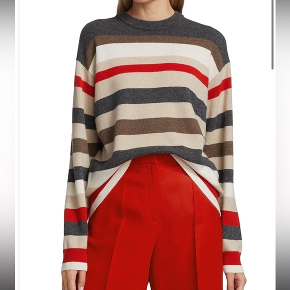 Lafayette 148 New York Nautical Cashmere Striped SweaterSize S